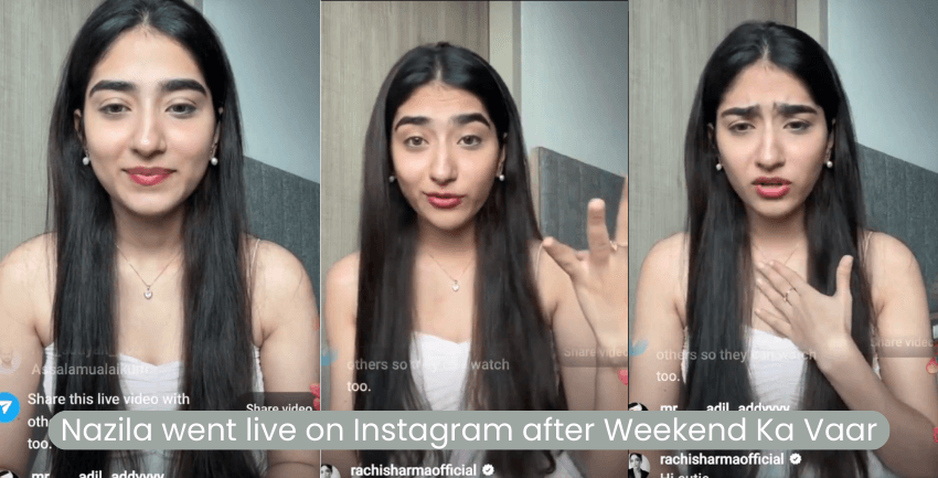 Nazila went live on Instagram after Weekend Ka Vaar