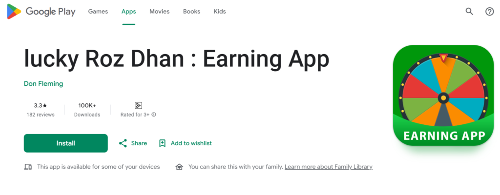 Lucky Roz Dhan App review, Is roz dhan Earning App Real ?